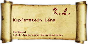 Kupferstein Léna névjegykártya